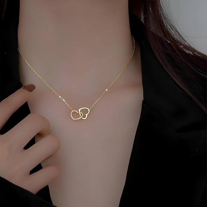Dainty Double Heart Pendant