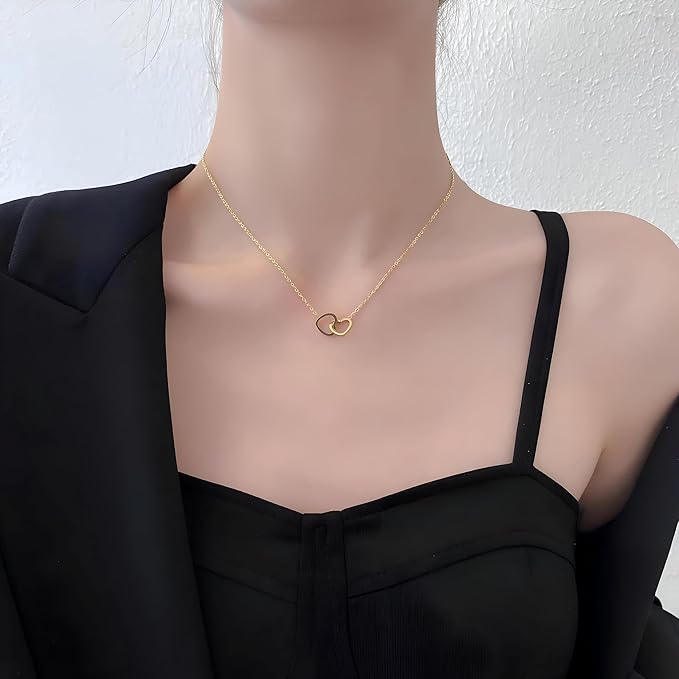 Dainty Double Heart Pendant