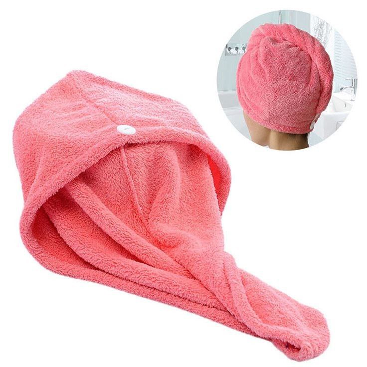 Hair Turban Microfiber Pink 1 Piece