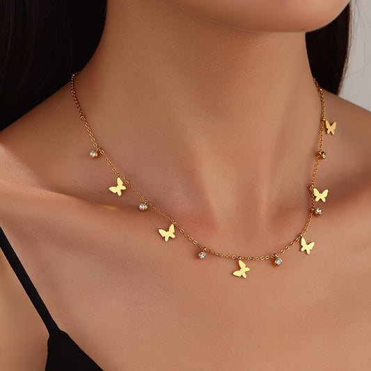 Butterfly Tassel Pendant Necklace