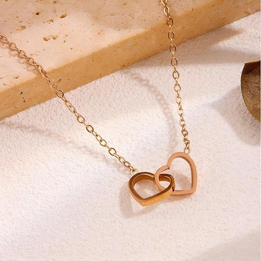 Dainty Double Heart Pendant