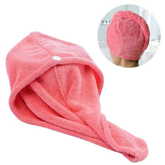 Hair Turban Microfiber Pink 1 Piece