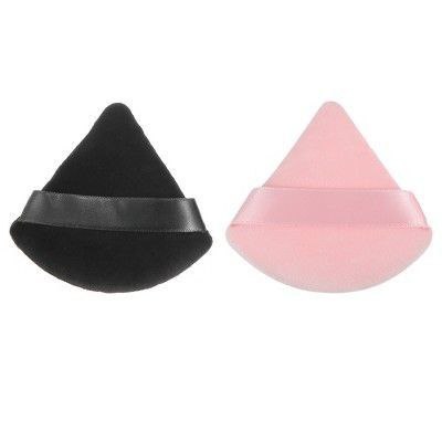 2Pcs Mini Triangle Shaped Powder Puff Set for Loose Powder