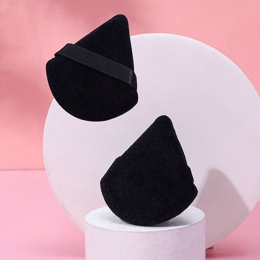 2Pcs Mini Triangle Shaped Powder Puff Set for Loose Powder